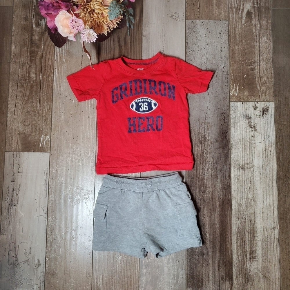 Carter's Casual Baby Toddler Boy Outfit Size 18m Gridiron Hero Athleisure GUC